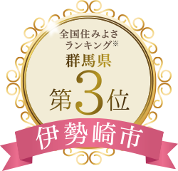 全国住みよさランキング群馬県第3位伊勢崎市