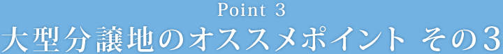 【Point3】大型分譲地のオススメポイント その3