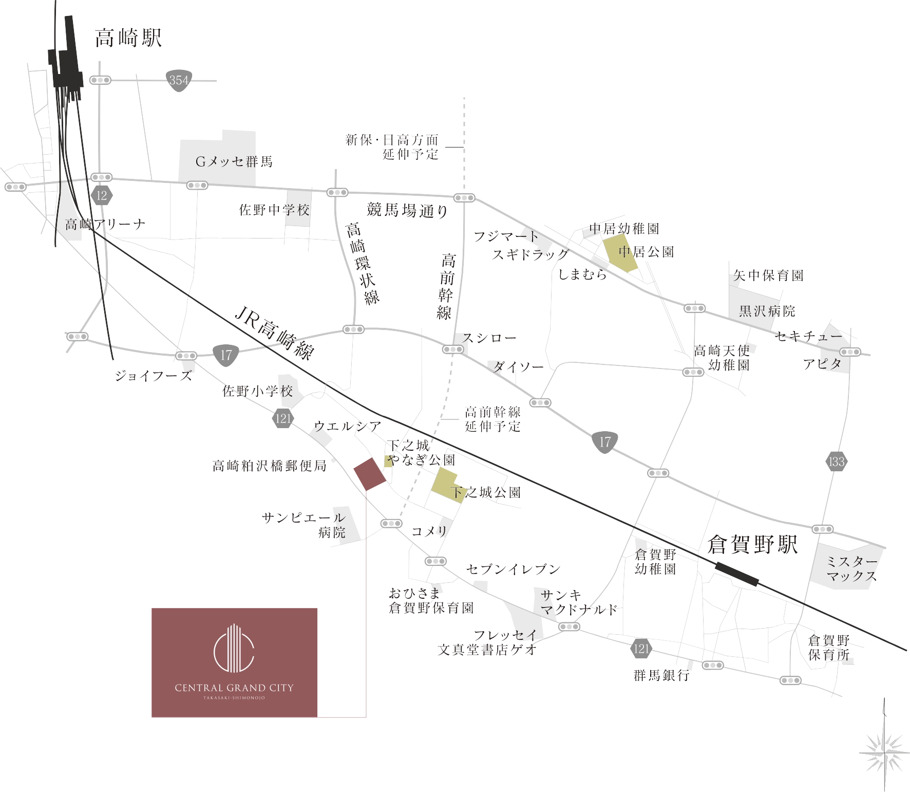 下之城エリア地図