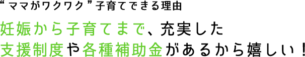 “ママがワクワク”子育てできる理由 妊娠から子育てまで、充実した支援制度や各種補助金があるから嬉しい！