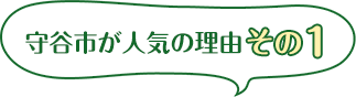 守谷市が人気の理由 その１