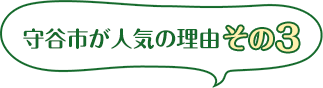 守谷市が人気の理由 その３