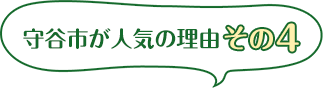 守谷市が人気の理由 その４