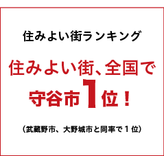 「住みよさランキング」2008年 全国1位※ 8年連続住みやすさ全国トップ10