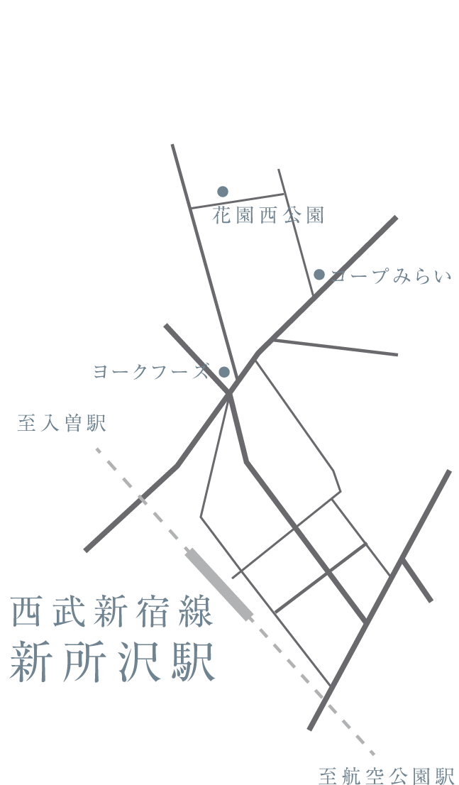 翼 新所沢駅周辺地図