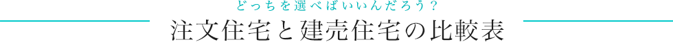 どっちを選べばいいんだろう？注文住宅と建売住宅の比較表
