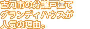 古河市の分譲戸建てグランディハウスが人気の理由。