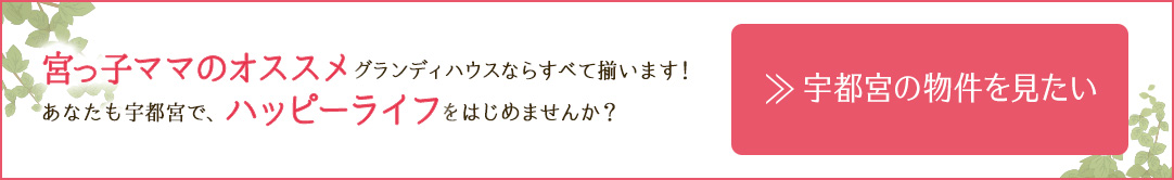 宮っ子ママのオススメグランディハウスならすべて揃います！あなたも宇都宮で、ハッピーライフをはじめませんか？ 宇都宮の物件を見たい