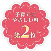 子育てに やさしい町 第2位※2